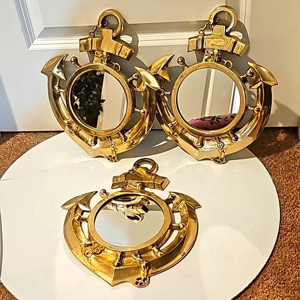 1970 Brass Nautical Anchor ⚓️ Mirror
